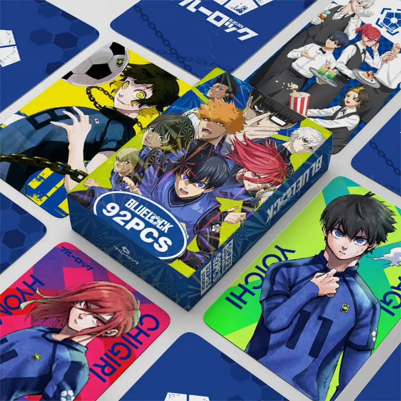 92PCS Anime Stickers BLUE LOCK Isagi Yoichi Bachira Chigiri Figures Photo Cards LOMO Card Photocard For Fans Collection Gift