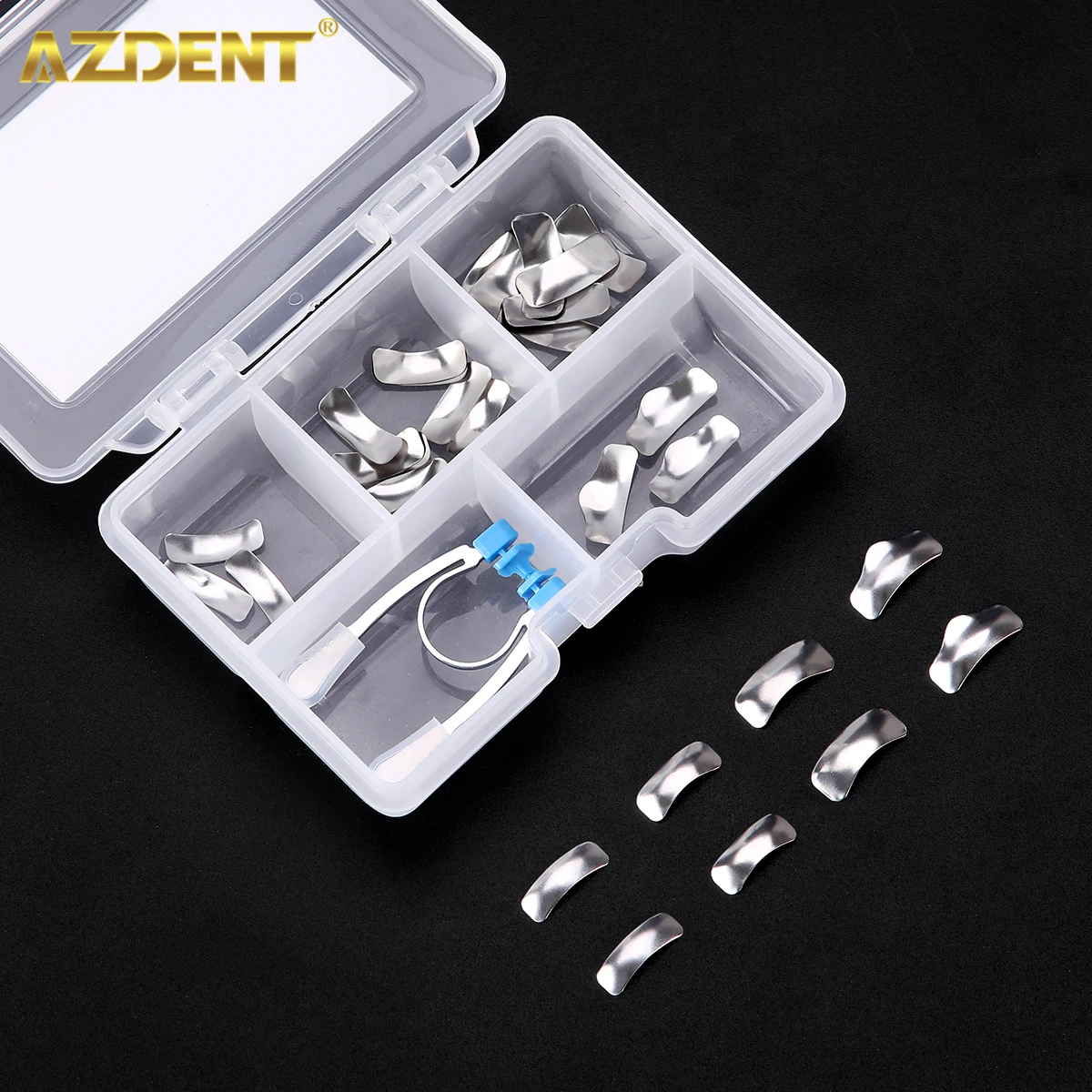 

AZDENT 30PCS/Box Dental Sectional Contoured Metal Matrices Matrix Bands Refill Forming Sheet with Clip Ring Set Dentistry Tools