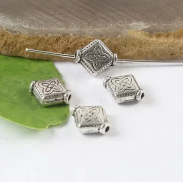 30pcs 10 x5mm,hole1.1mm Alloy matel tibetan silver  2sided rhombic spacer beads HWH0153