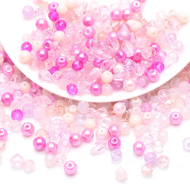 

6mm Mixed Size Shape Crystal Beads Multicolor Faceted Glass Beads Loose Spacer Beads for Jewelry Making DIY Bracelet Necklace