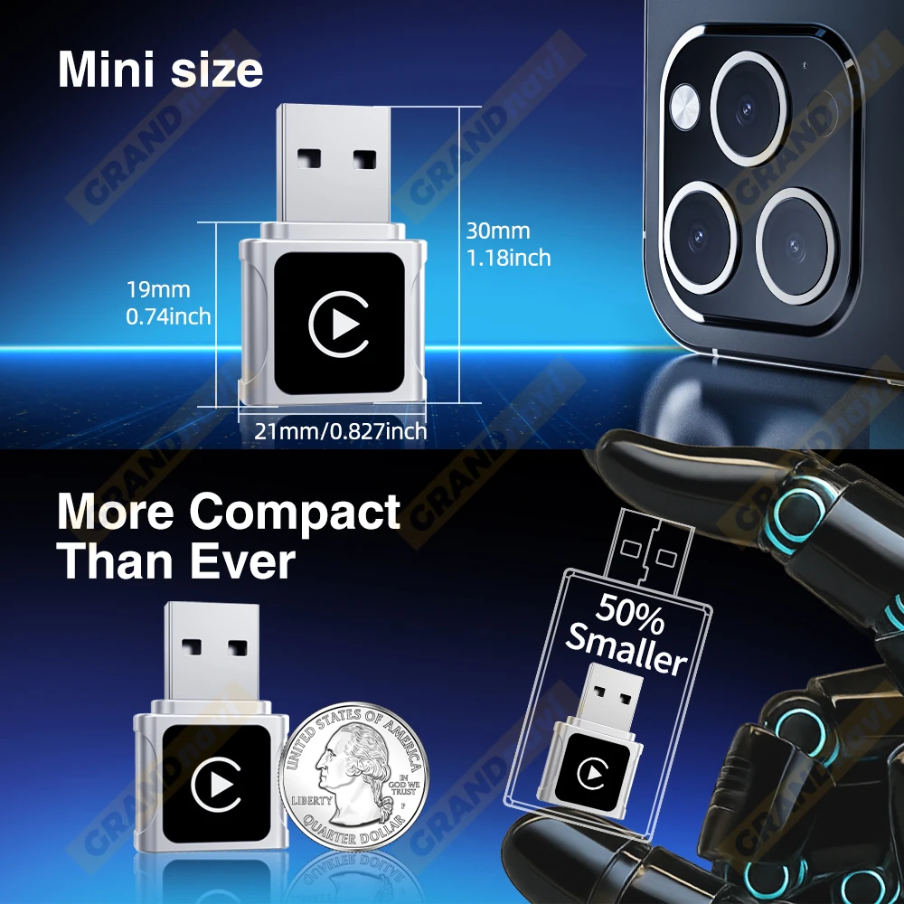 جديد لاسلكي CarPlay أندرويد محول السيارات السلكية إلى اللاسلكية 2 في 1 سيارة صغيرة Ai صندوق لأودي تويوتا VW بيجو التوصيل والشاحب #5