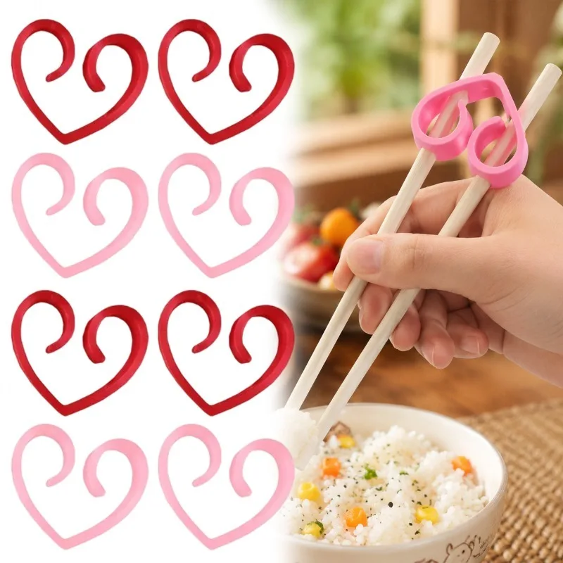 Reusable Heart-Shaped Chopsticks Helper for Adults Kids Chopstick Training Aid Non-Slip Sushi Chopstick Hinges Connector Tool