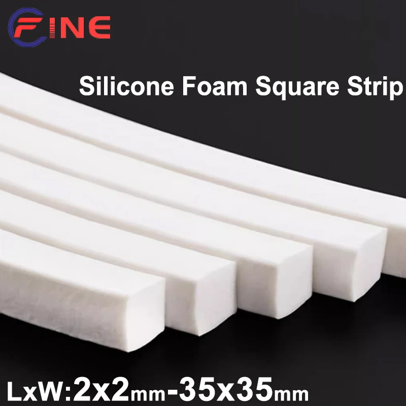 White Silicone Foaming Square Sealing Strip High Temperature Resistant and Antifreeze Elastic  Doors Windows  Sealing Strip