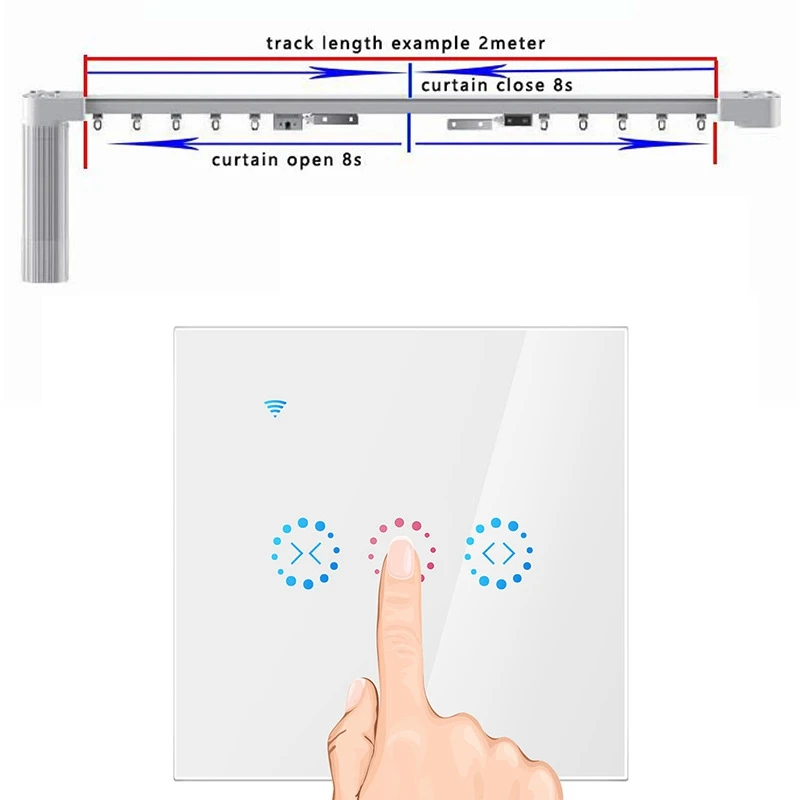 Aplikacja Wi-Fi Naciśnij przełącznik rolet Rolety Przełącznik kurtyny Alexa -czarny