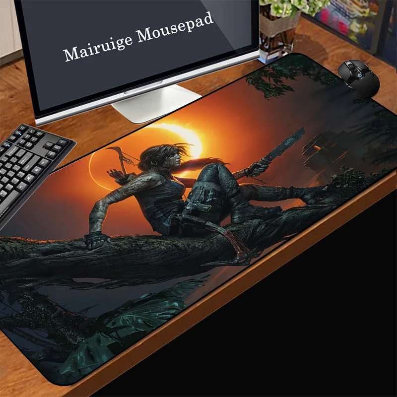 

Tomb Raider Pc Decoration Board Gaming Laptops Computer Desks Desktop Accessories Mousepad Lara Croft Gamer Rug Mouse Mat Xl