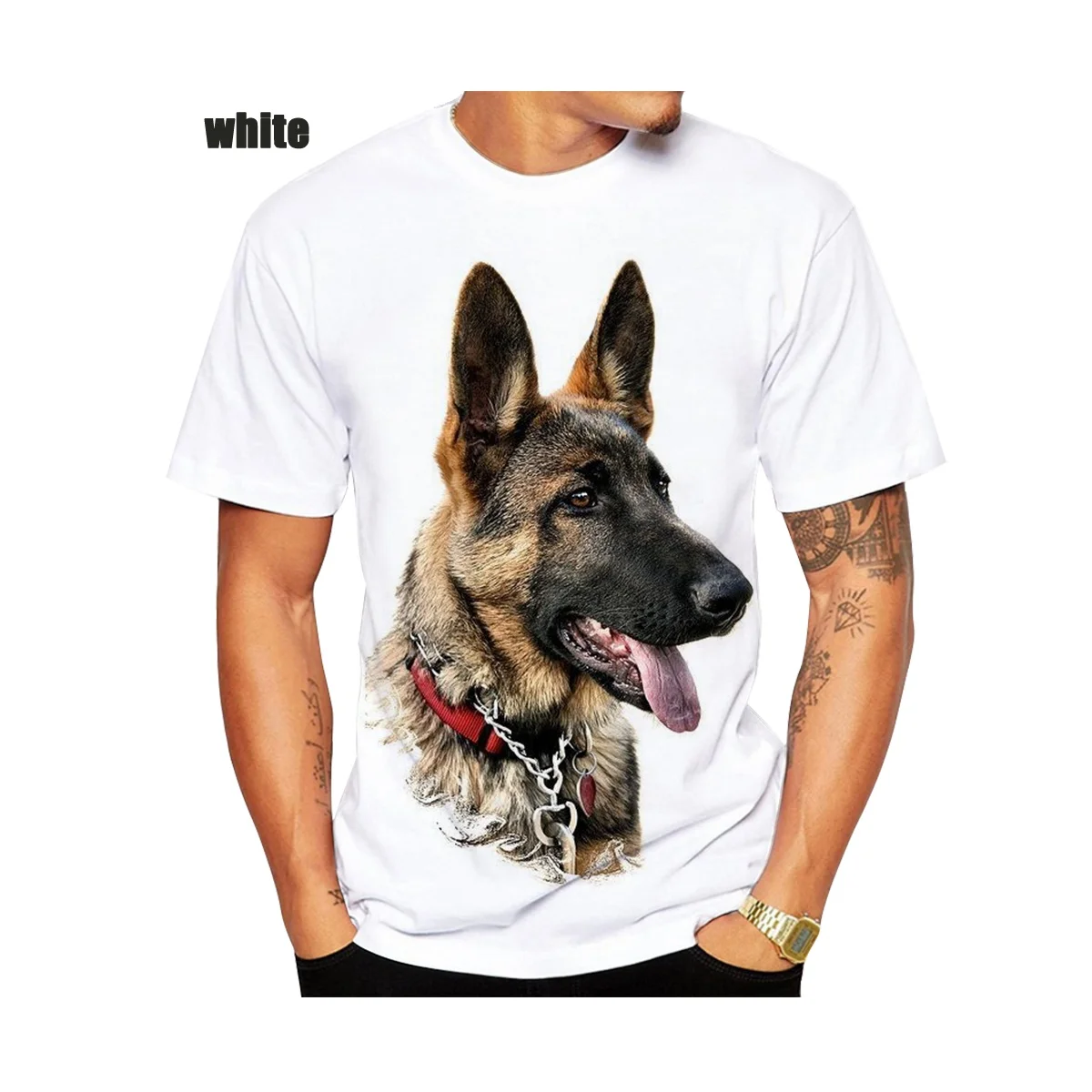 2021 New Fashion Unisex 3D Printed German Shepherd T-shirt Cute T-shirt Men\'s T-shirt size XS-5XL