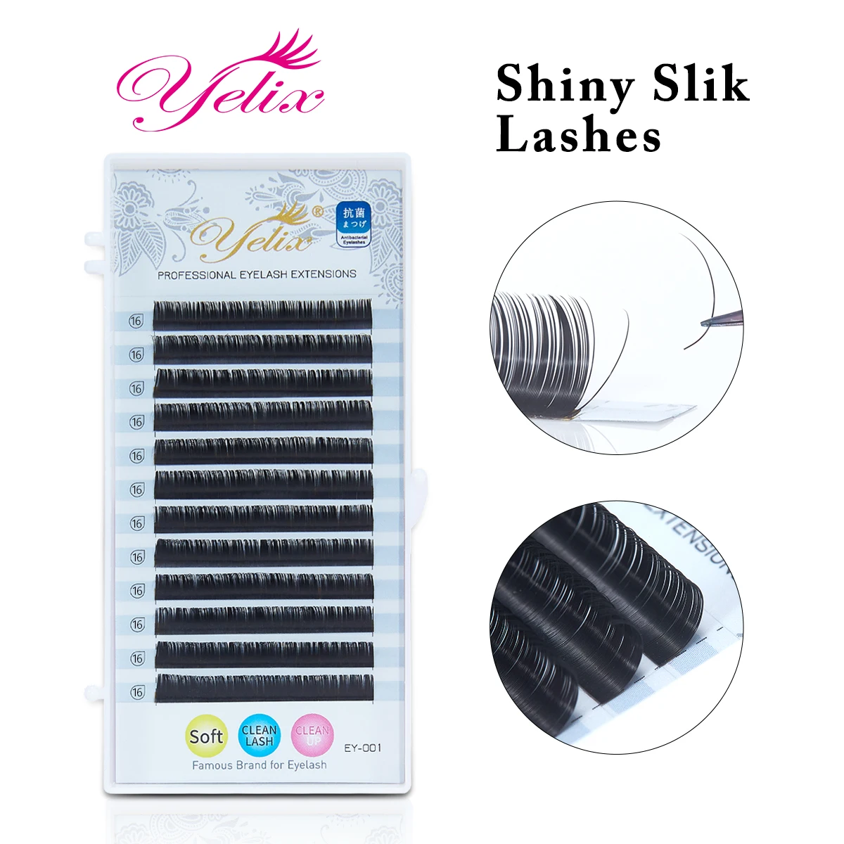 Yelix Professionals Eyelash Extension Silk Lash Extension Individual Lashes Soft Russian Volume Eyelashes Natural Faux Cils