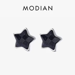 MODIAN New Design 100% 925 Sterling Silver Sparkling Star Galaxy Luminous Stud Earrings For Women Fashion Silver Jewelry