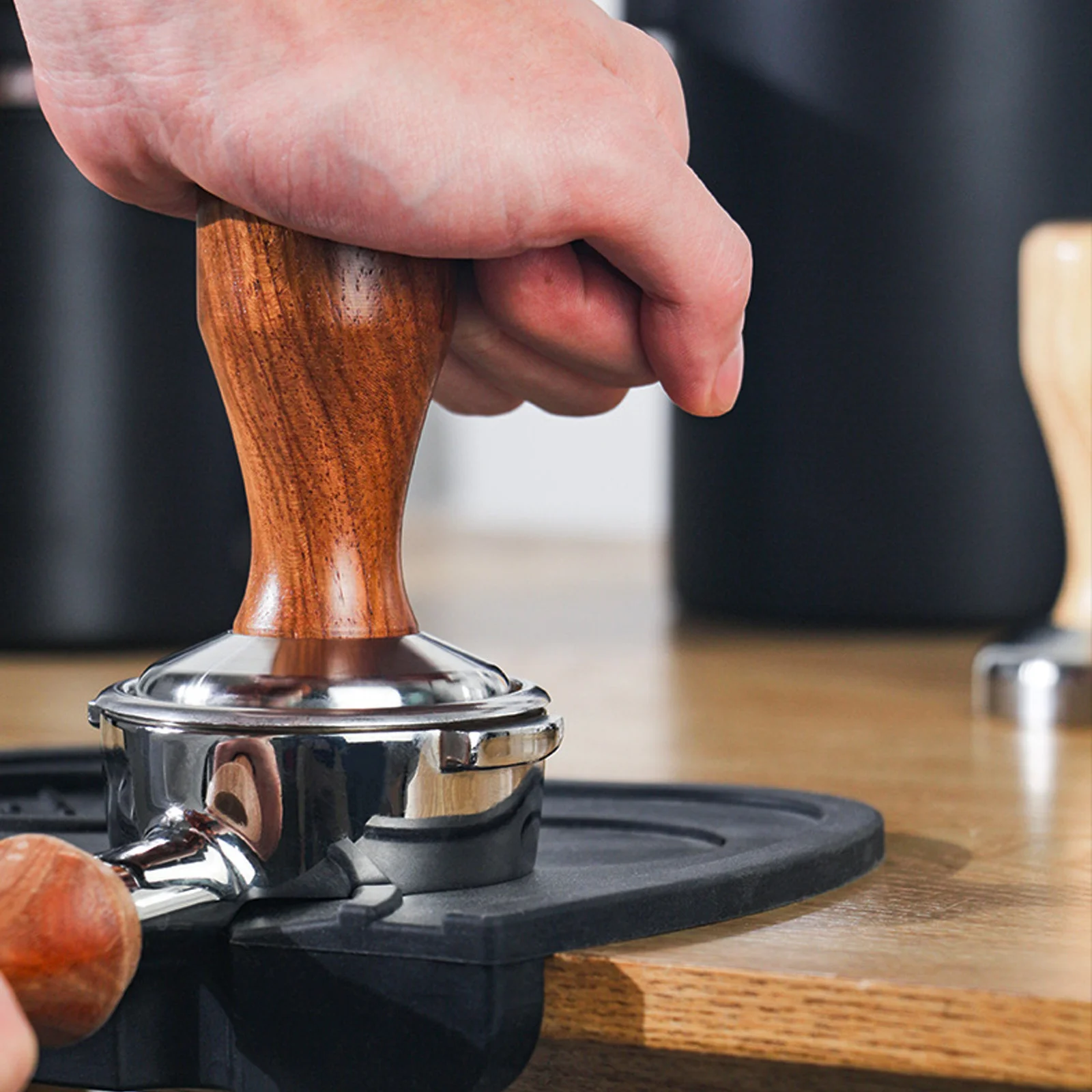 

Stainless Steel Coffee Tamper Wood Handle Espresso Pressing Tool Household Bar Presser Espresso Tamper