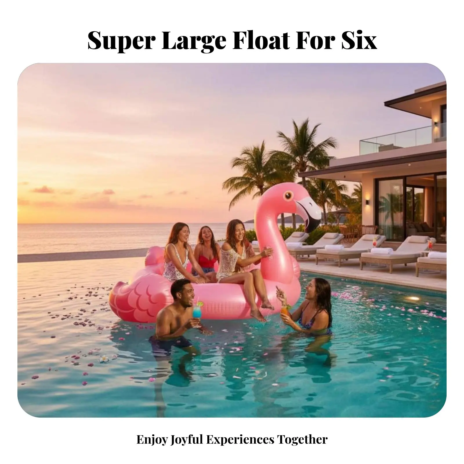 Große Cartoon-Schwimminsel, Magisches Pferd oder Flamingo PVC-Wasserfloß, Party-Pool-Raft für Erwachsene und Kinder, Zufälliges Design