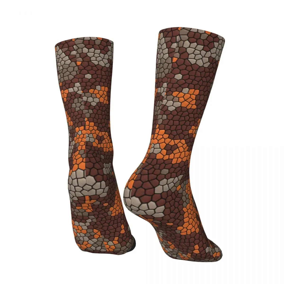 SPORTS TRAINING - CAMOUFLAGE CLOTHING - DESSERT SNAKE CELLS Men's Socks Vintage Harajuku Street Style Novelty Seamless Crew Sock