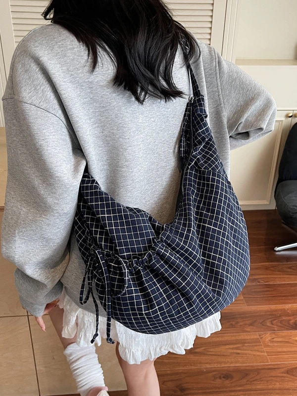 

Laid-ba Japanese Sle Large Capaci Tote Bag Women's Dumpling Bag Casual Simple Sle for College Students oulder Bag