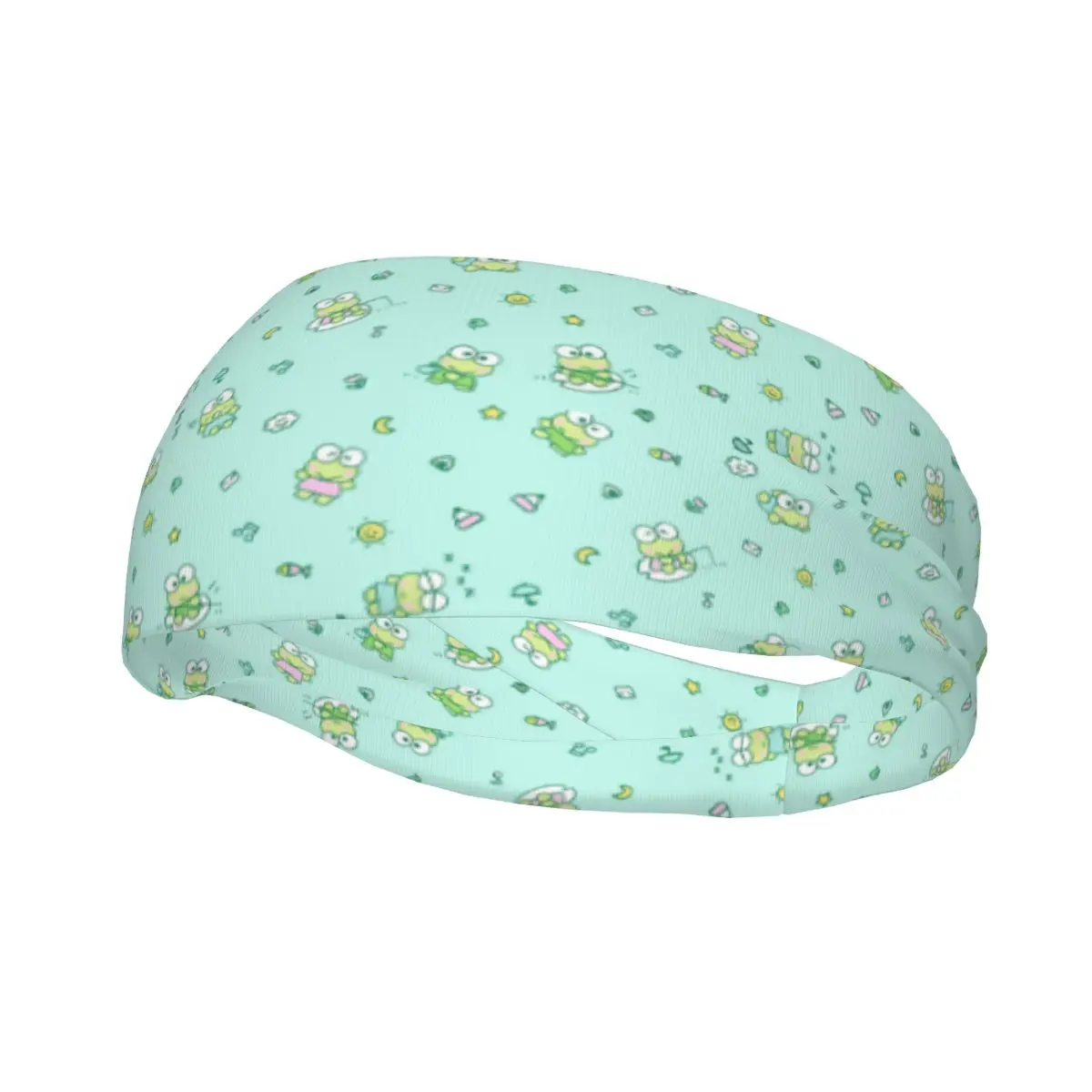 Aangepaste KeroKeroKeroppi zweetband dames heren vochtafvoerende schattige kikker workout hoofdband voor fietsen