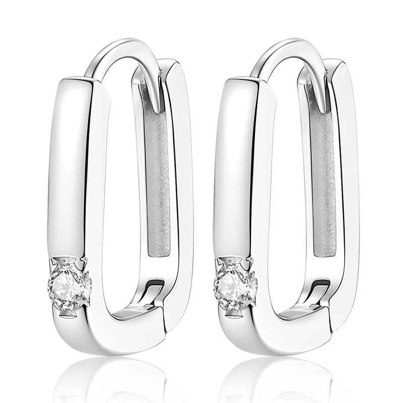 

E334 Lefei Fashion Color D Diamond-set Classic Moissanite Simple Rectanlge Earring Women s925 Sterling Silver Party Jewelry Gift