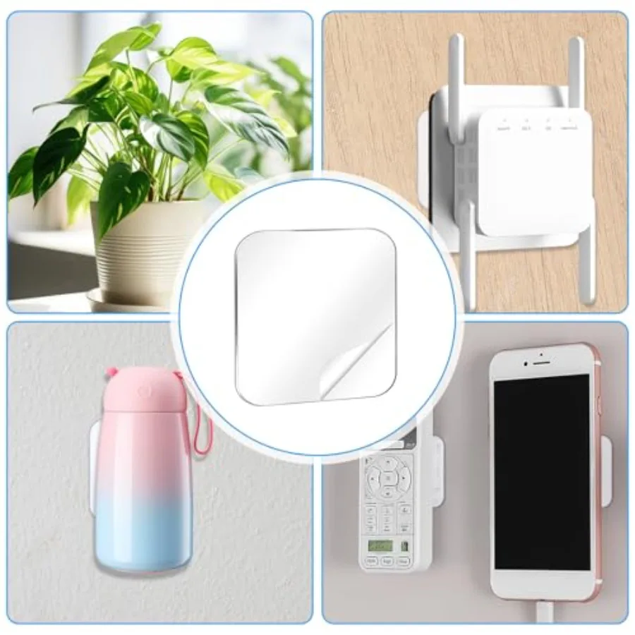 Mounting application, clear acrylic adhesive pads, transparent color, pre-cut strong tack for DIY craft, home office, wall hang