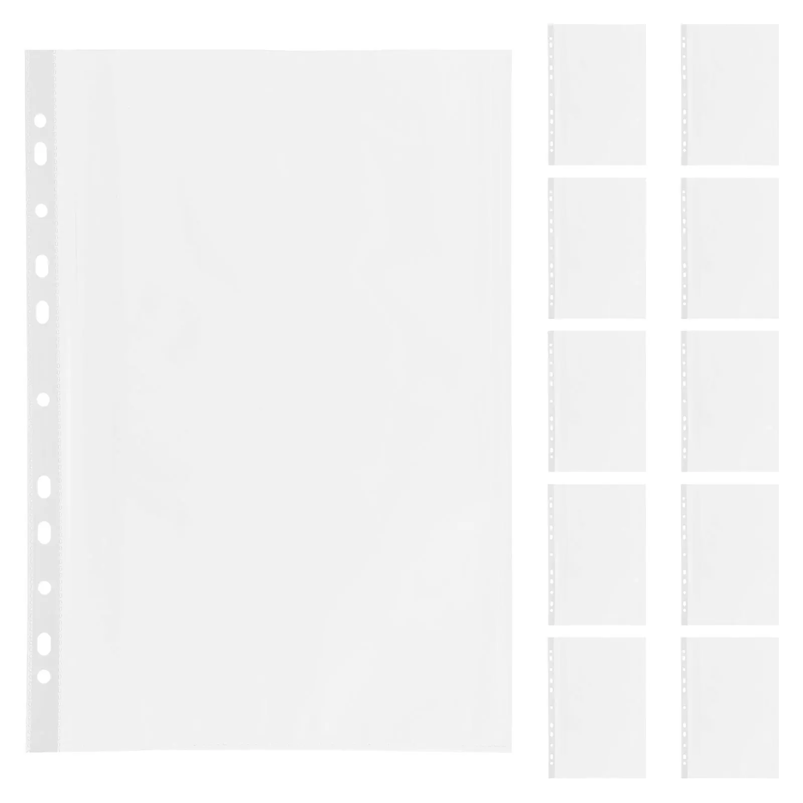 

100Pcs Clear Binder Document Sheet Protectors PP Material Paper Sleeves for Office School Home Filing Folder Accessories