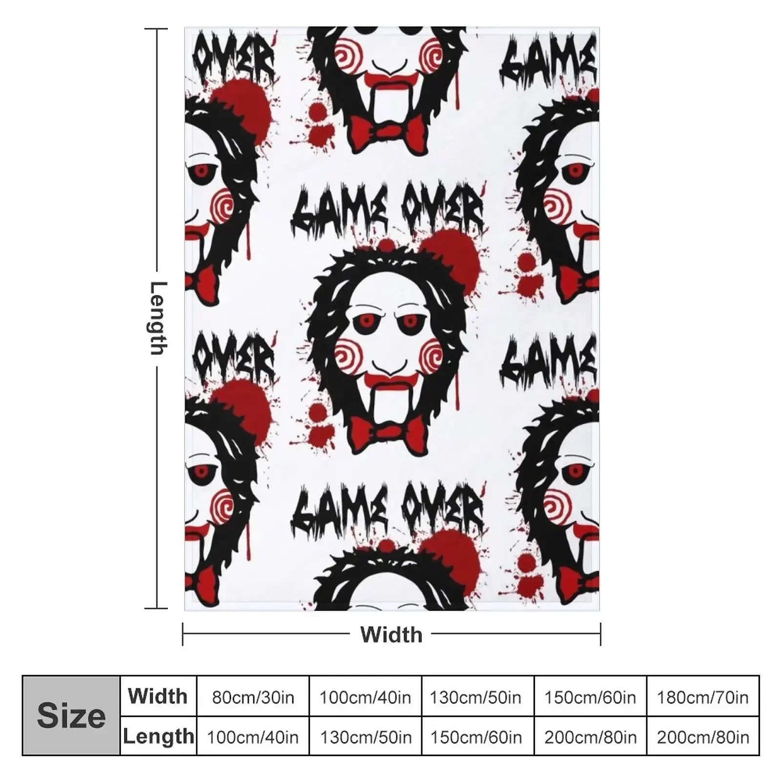 Billy Puppet Saw Jigsaw Inspired Throw Blanket couch cozy soft plush fuzzy picnic outdoor blanket