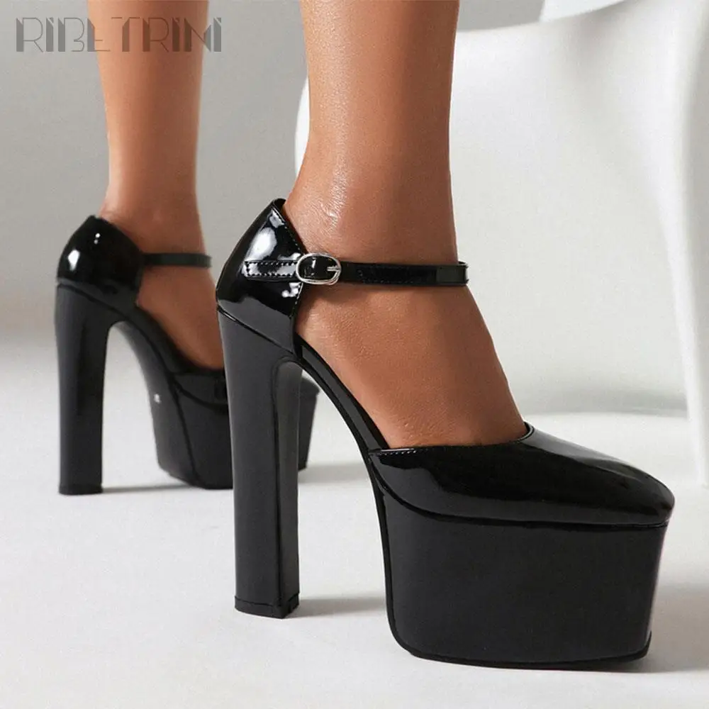 Brand New Female High Heels Pumps Buckle Square Toe Platform Shoes Elegant Sexy Design Stylish Dress Dress Cosplay women\'s Pumps