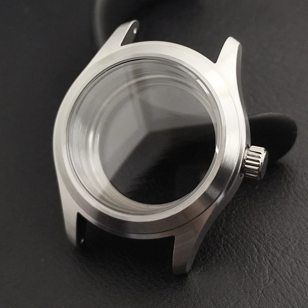 Men's Pilot Watch Case 39mm Silvery Steel for NH35 NH36 Movements with ...
