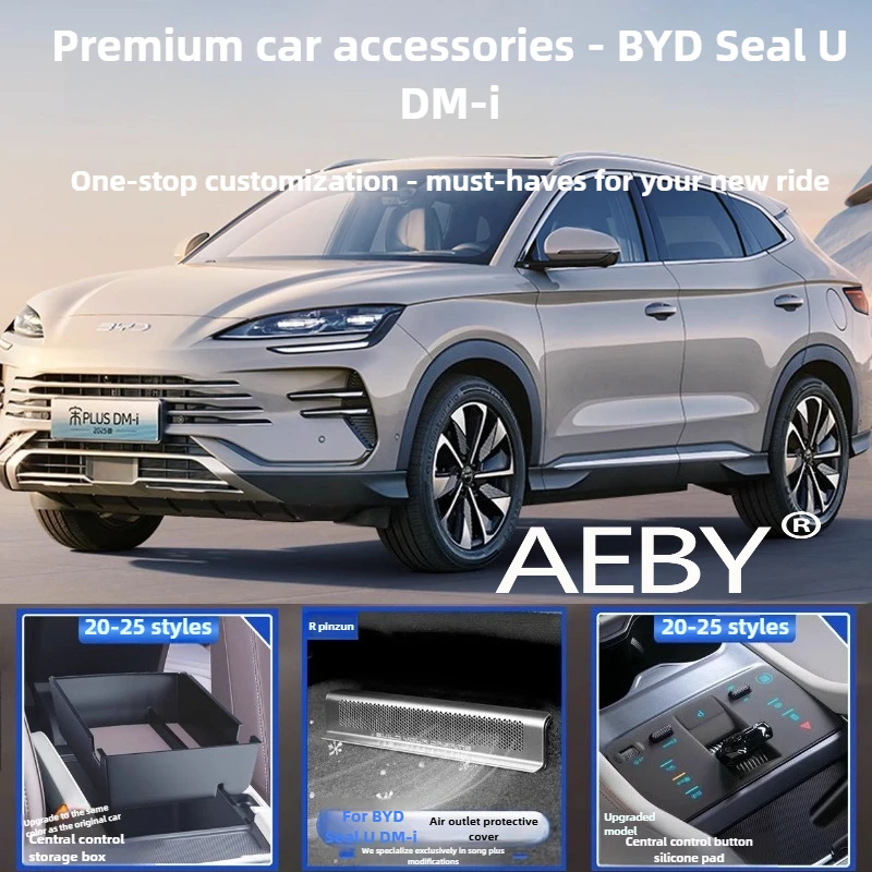 AEBY For BYD Seal U DM-i 2020-2025 Interior Comfort Set,Complete Set with Cushion,Kick Pad & Organizer Kit,car storage interior