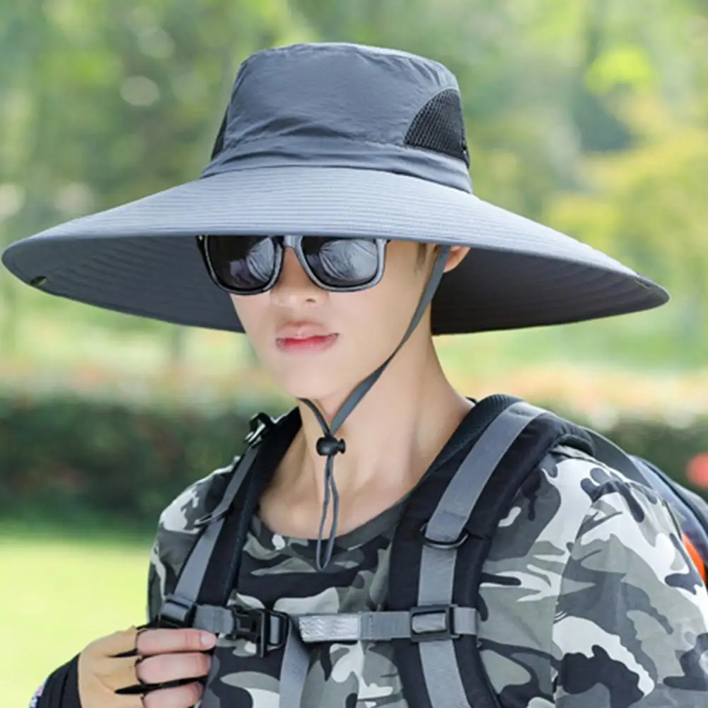 Fishing Hat Solar Fan Hat Windproof Men's Fisherman Hat with Solar Fan Usb Charging Anti uv Large Brim for Outdoor