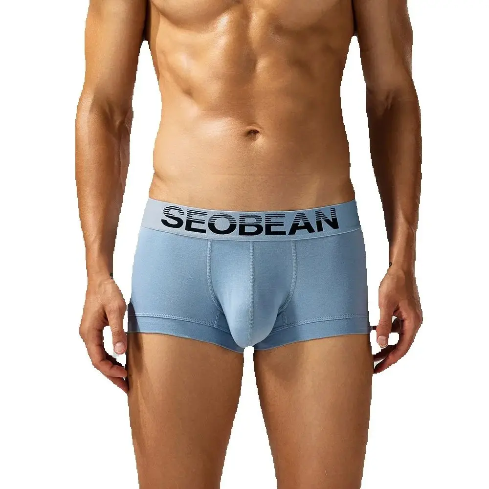 Baumwolle Boxy Unterwäsche für Männer Sexy U Convex Pouch Boxershorts Atmungsaktive Bequeme Sport Unterhose Männlich Einfache Knicker Trunk