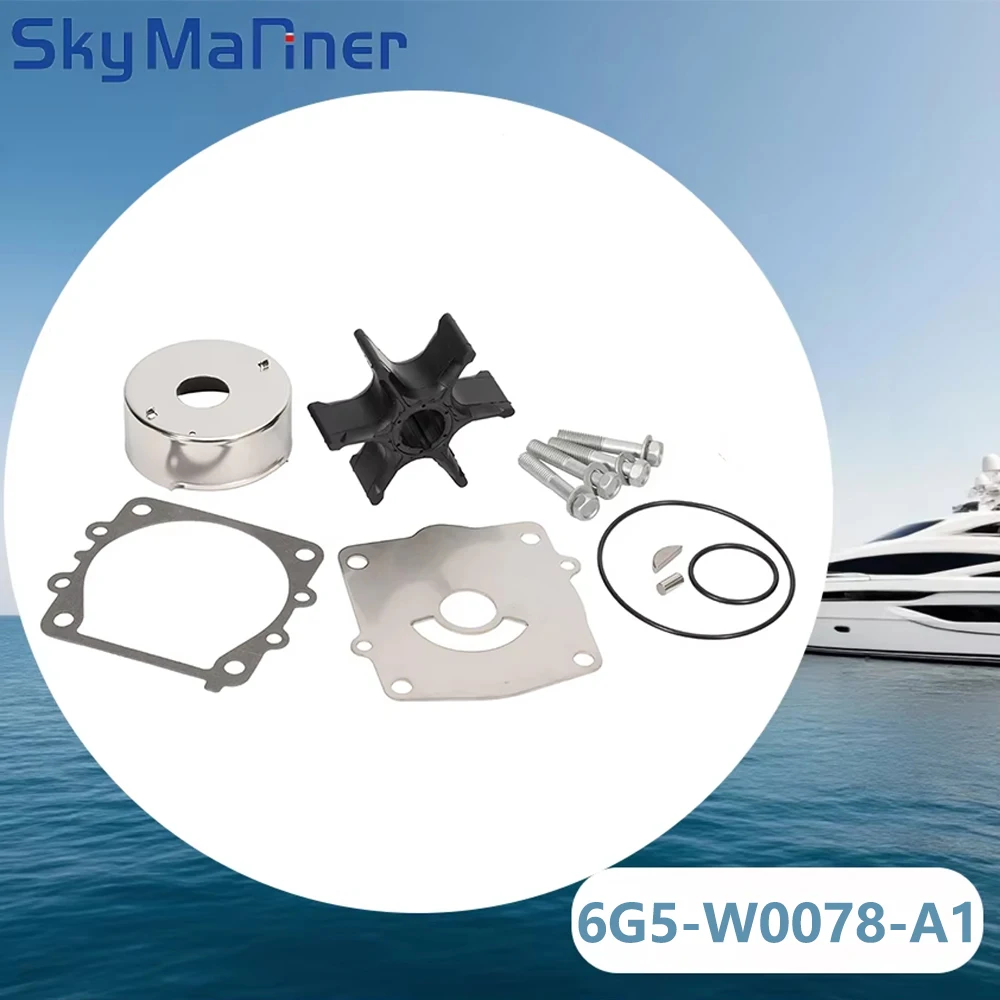 

Water Pump Impeller Kit 6G5-W0078-A1 6G5-W0078-00 For Yamaha Outboard Motor 2T 150HP 175HP 200HP 225HP 6E5-44352 6G5-W0078-01