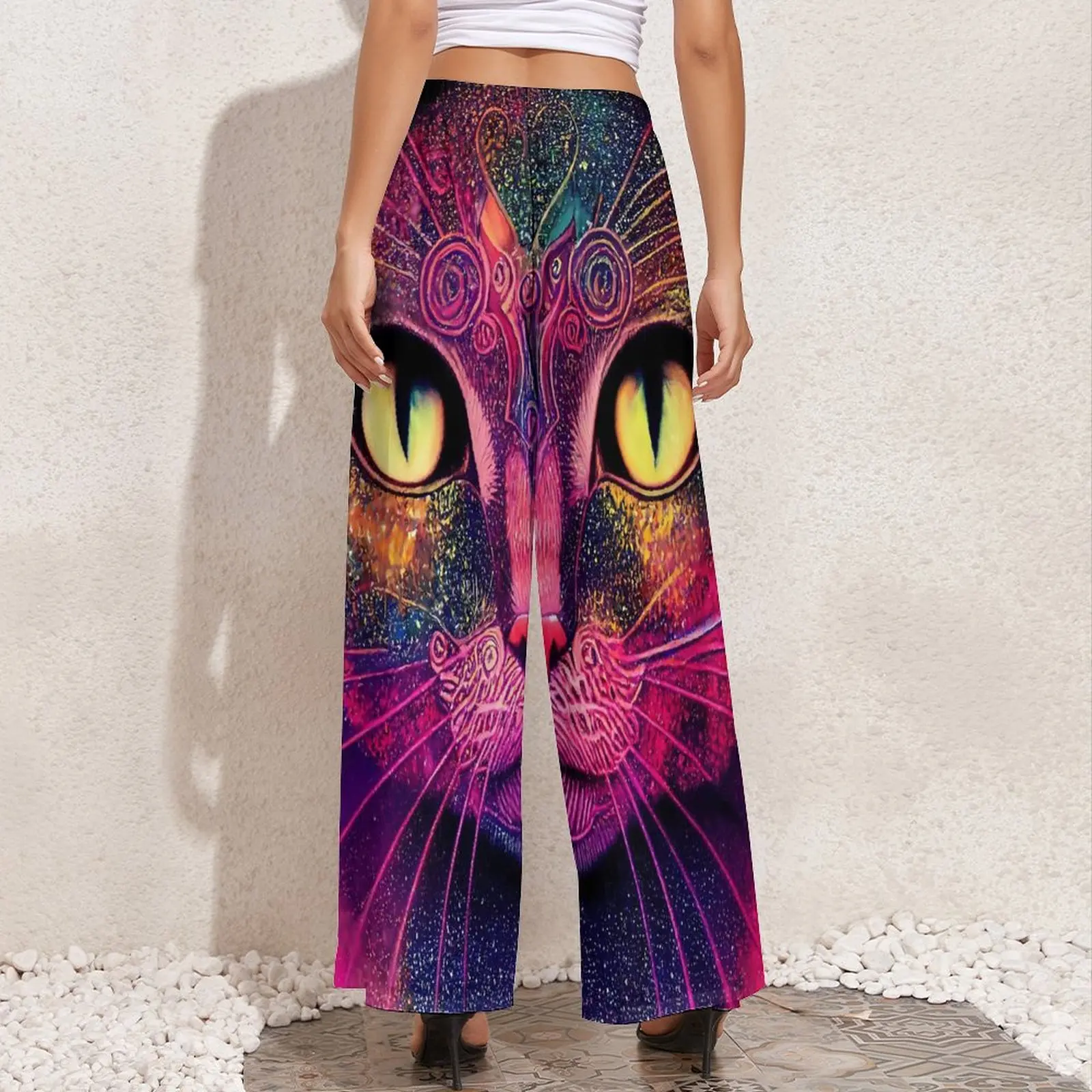 Magic Cats Broek Met Dierenprint Esthetische Broek Met Wijde Pijpen Hoge Taille Trainingsbroek Big Size 5xl 6xl