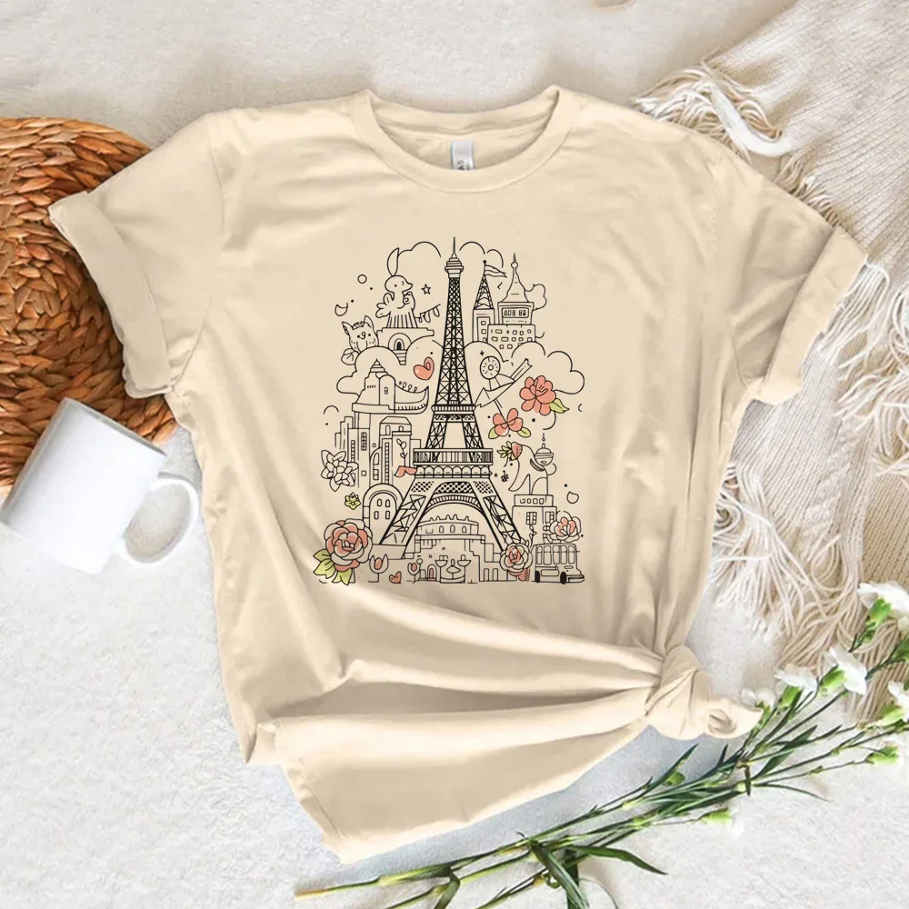 

Paris t shirt women streetwear t shirt female 2000s Japanese harajuku clothes