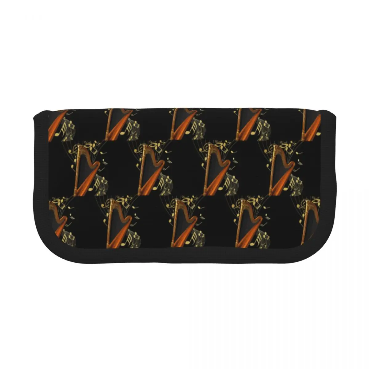 Harp And Music Note Art Pencil Cases for Students School Pen Box Pencil Bag Pencil Pouch Storage Stationery Supplies