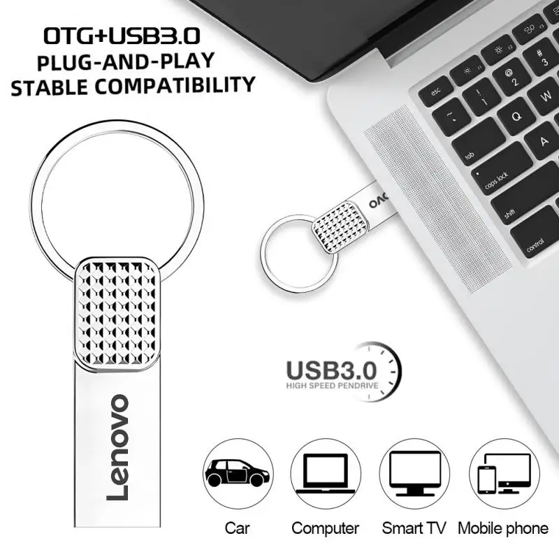 Lenovo 2TB U Drive USB 3.0 1TB 512GB Type-C High Speed Pen Drive Metal Waterproof USB Flash Drives Storage Memoria USB Stick