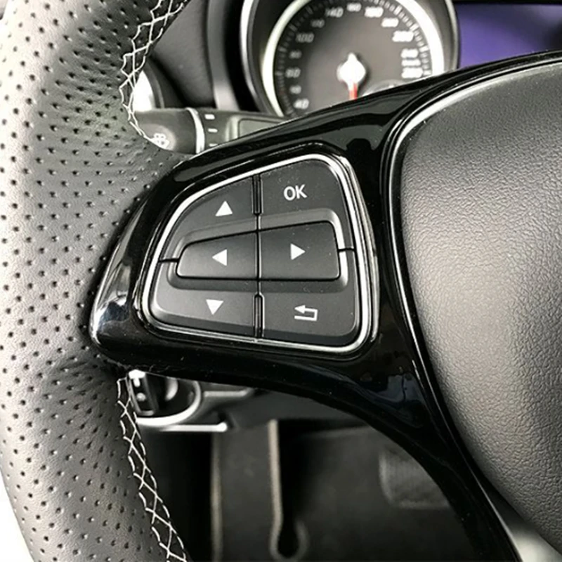 For Mercedes Benz C E Class GLC CLA GLA W205 W213 X253X156 Car Steering Wheel Decoration Frame Cover Trim Stickers Accessories