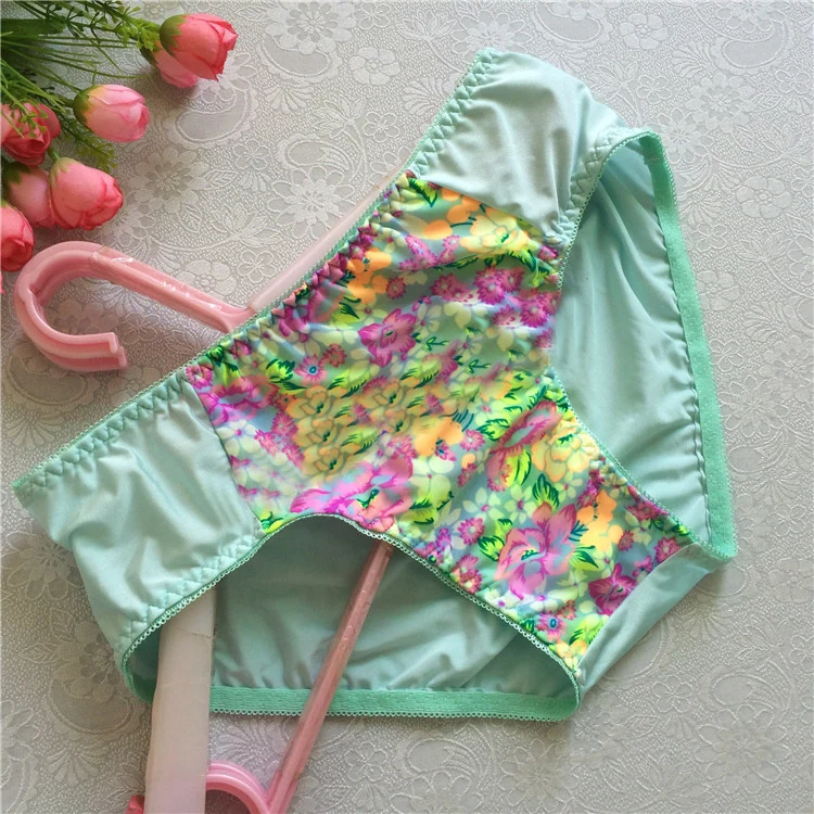 Men Silky Touch Briefs Fashion Sexy Printed Swim Underpants Sissy Comfortable Soft Briefs DJ Club Bar BF Private Party
