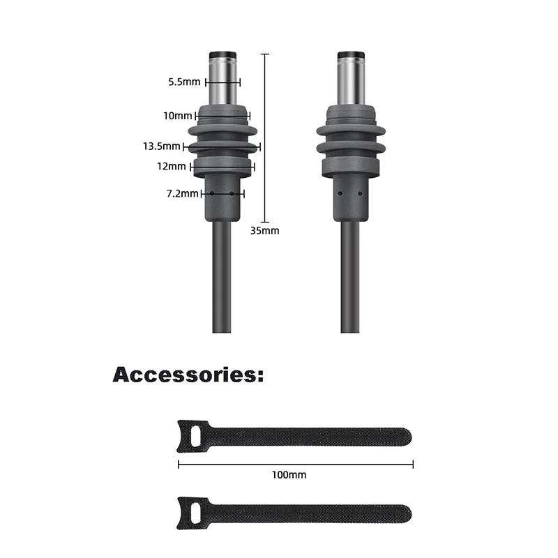Stromkabel für Starlink Mini DC auf DC Anti-Wasser-Netzkabel 2 m 3 m 5 m DC 5521 PVC-Außenladeleitung verlängern Ladekabel – Detail 2