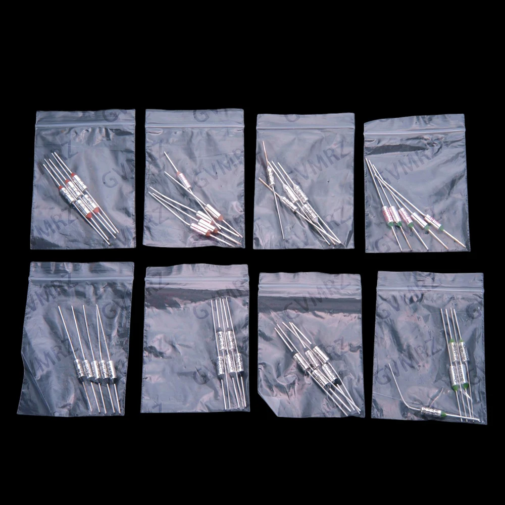 16Values ​​80PCS RY-185 RY-192 TF Thermal Protection 10A 250V RY-185/192 Common Fuse Tubes RY-192 RY-185/192