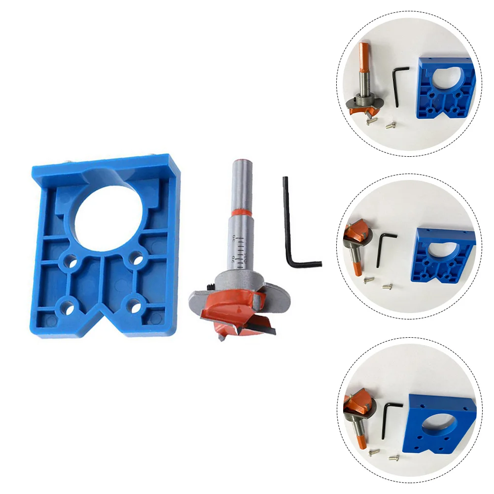 

Hole Dilating Drill Punch Tools 35mm Aperture Hinge Bit Positioner Guide Set Woodworking Concealed Jig Locator Fixtures