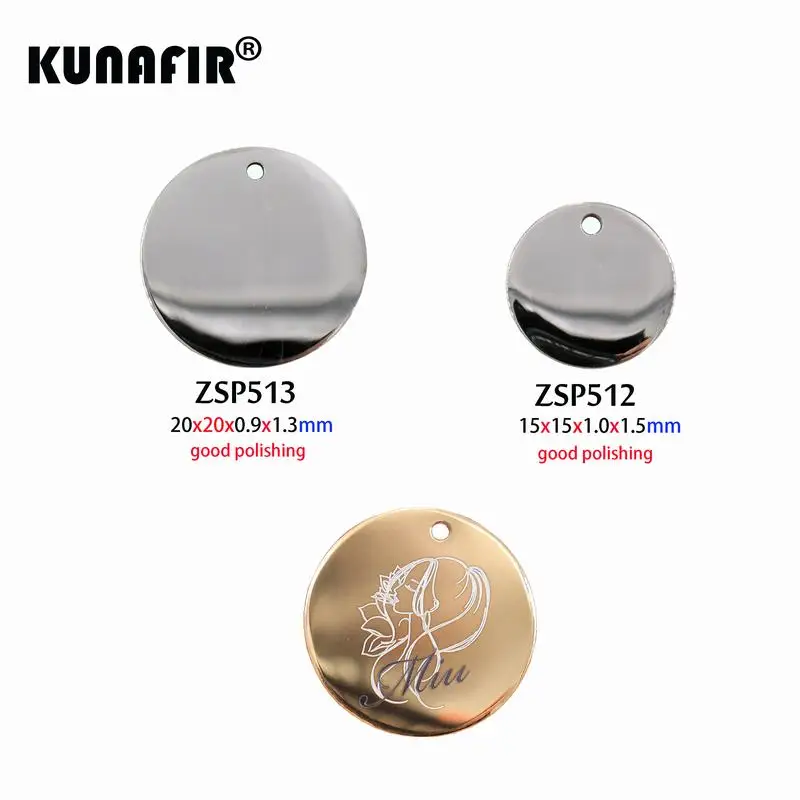 Laser logo 15mm 20mm bigger stainless steel tags labels jewelry tab parts accessories ZSP512 ZSP513