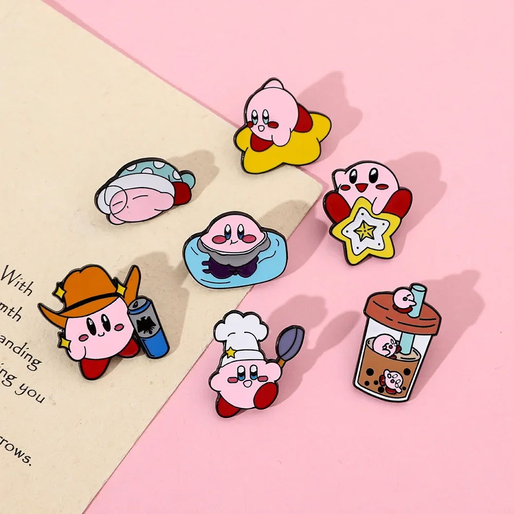 

Wholesale Kawaii Animal Elves Enamel Pin Pastel Cartoon Kirbys Metal Brooch Medal Movie Seed Anime Lapel Pins Gifts Friends