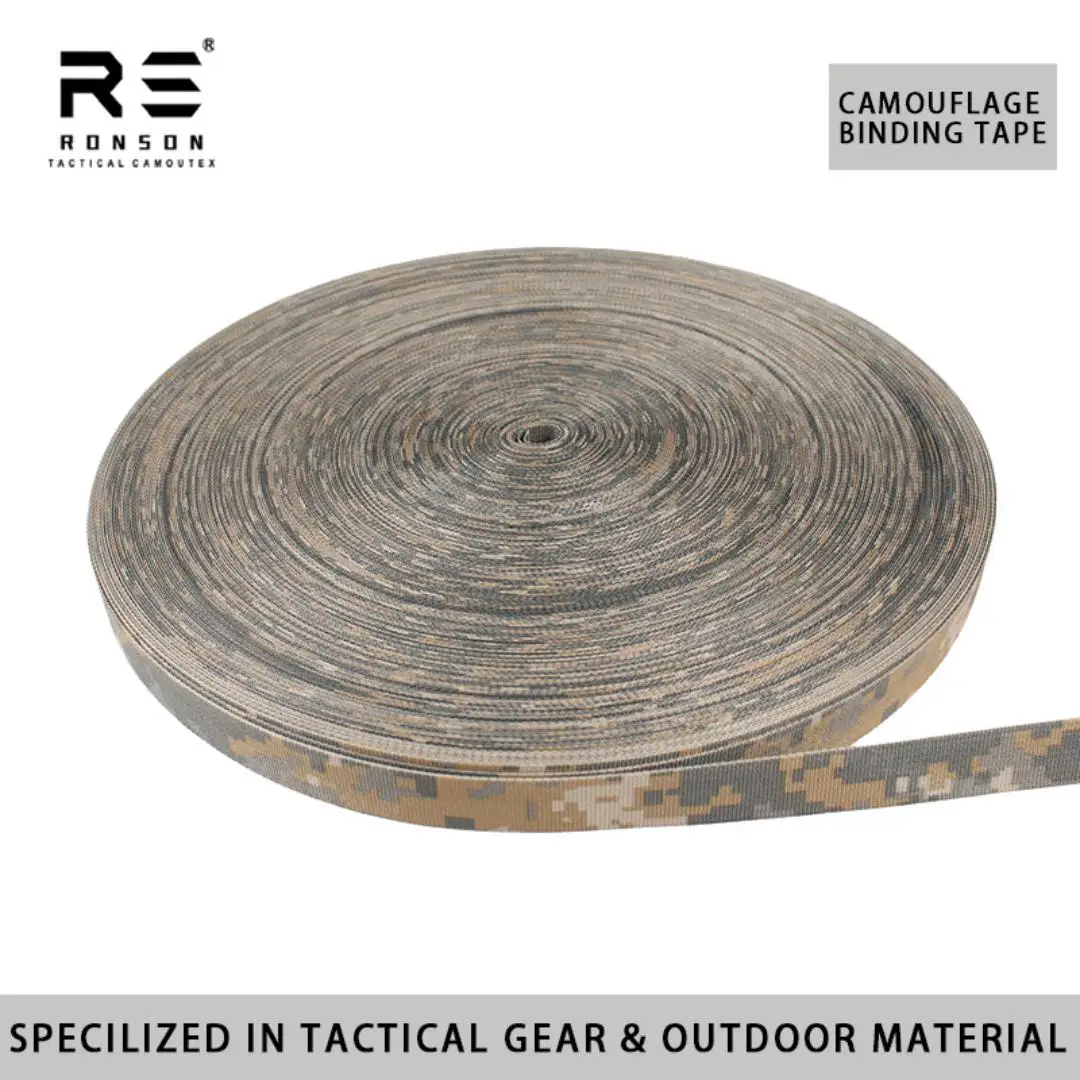 25mm Width Nylon Binding Tape Webbing Strap Universal Camouflage Pattern Delta Edging Tape with Near Infrared Compliant