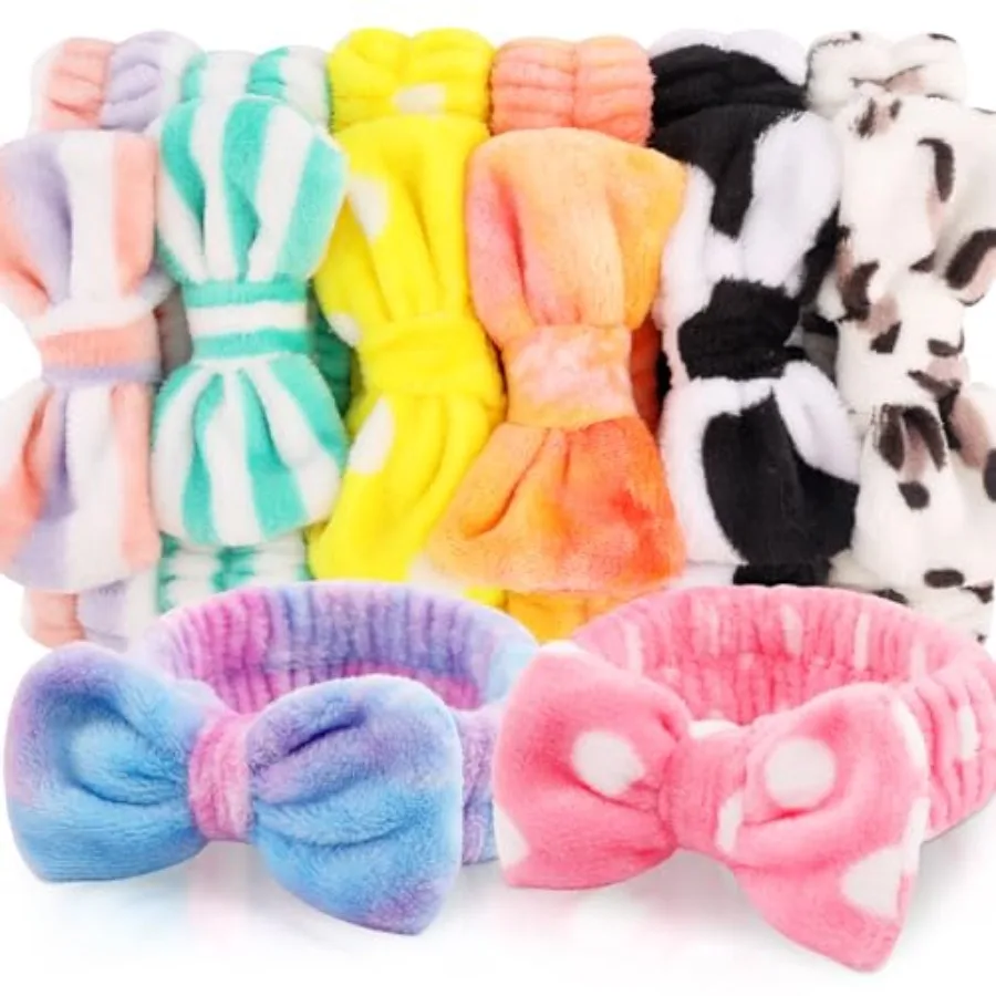 8pcs Spa Headband, Cute Small Bulk Gifts for Women, Stocking Stuffers for Teen Girls, Skincare Makeup Face Wash Headband, Hair