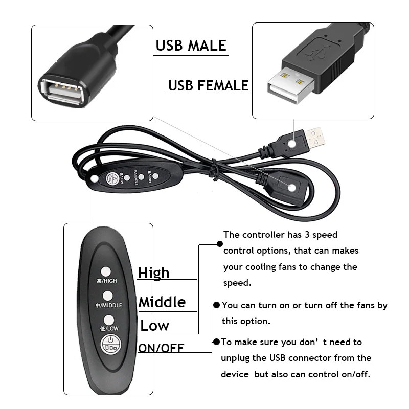 Home router cooling fan rack silent 5V USB fan radiator switch base bracket light cat box