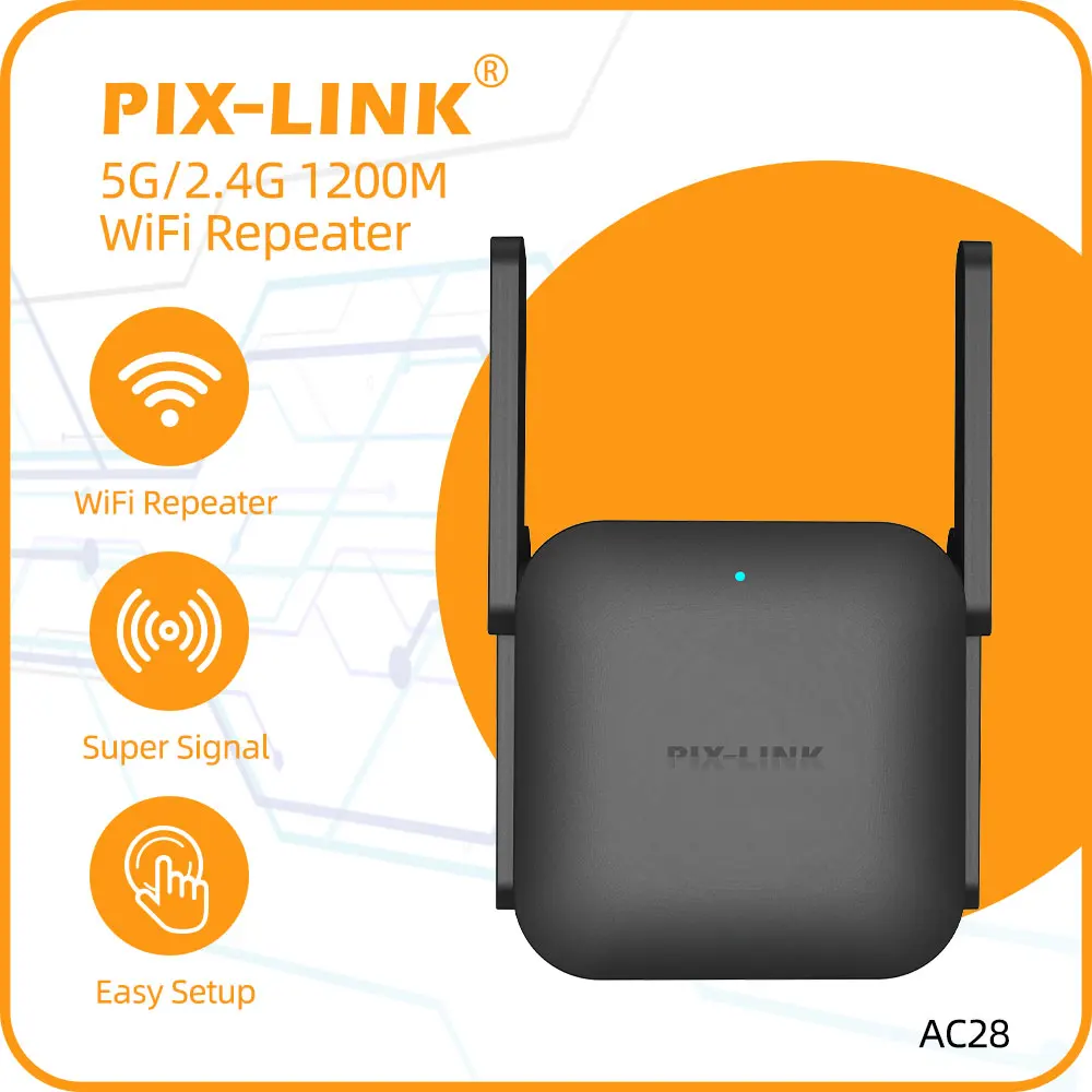PIX-LINK AC281200mbps Wireless Repeater Dual Band Wifi Extender WIFI Router Portable Long Range Wireless Amplifier wifi Booster