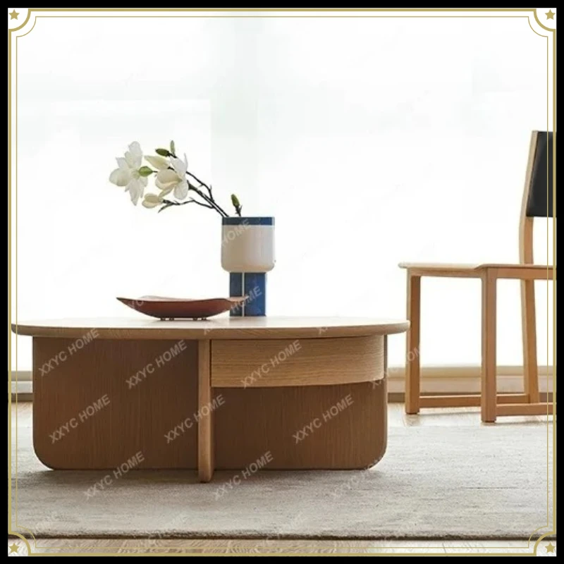 X-S small apartment white oak log color minimalist combination coffee table HG