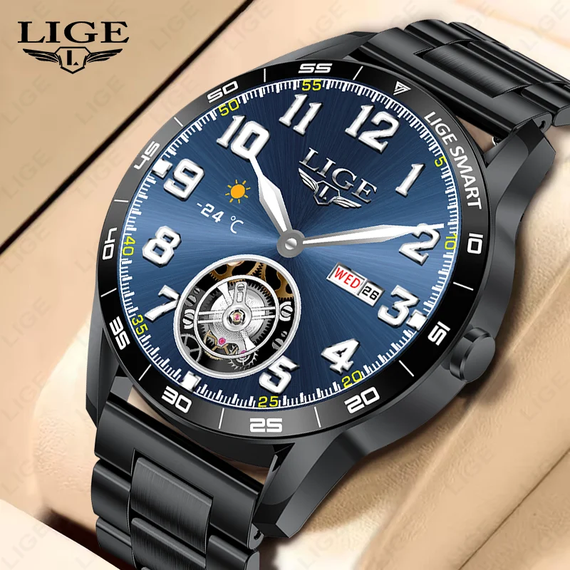 

LIGE New Steel Smart Watch For Men Women IP68 Waterproof Bluetooth Call Full Touch Watches Sports Health Monitor Men Smartwatch