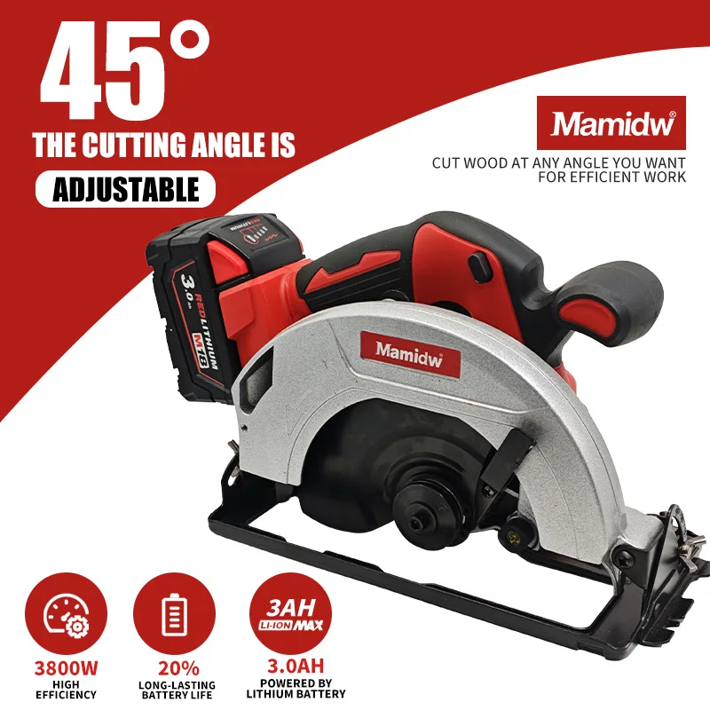 Heavy-duty 7-1/4 inch brushless circular saw - Compatible with Milwauke 18v Battery, without battery, suitable for rapid cutting