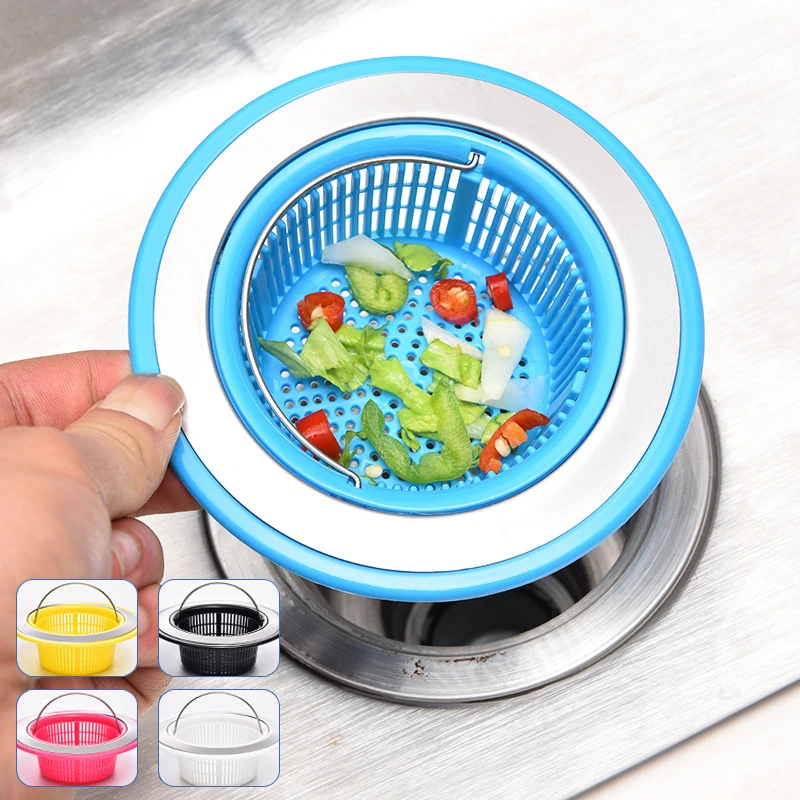 Plastic Sink Sewer Filter Strainer Household Anti-blocking Bathroom Floor Drain Waste Drain Hair Colanders Bathtub Stopper