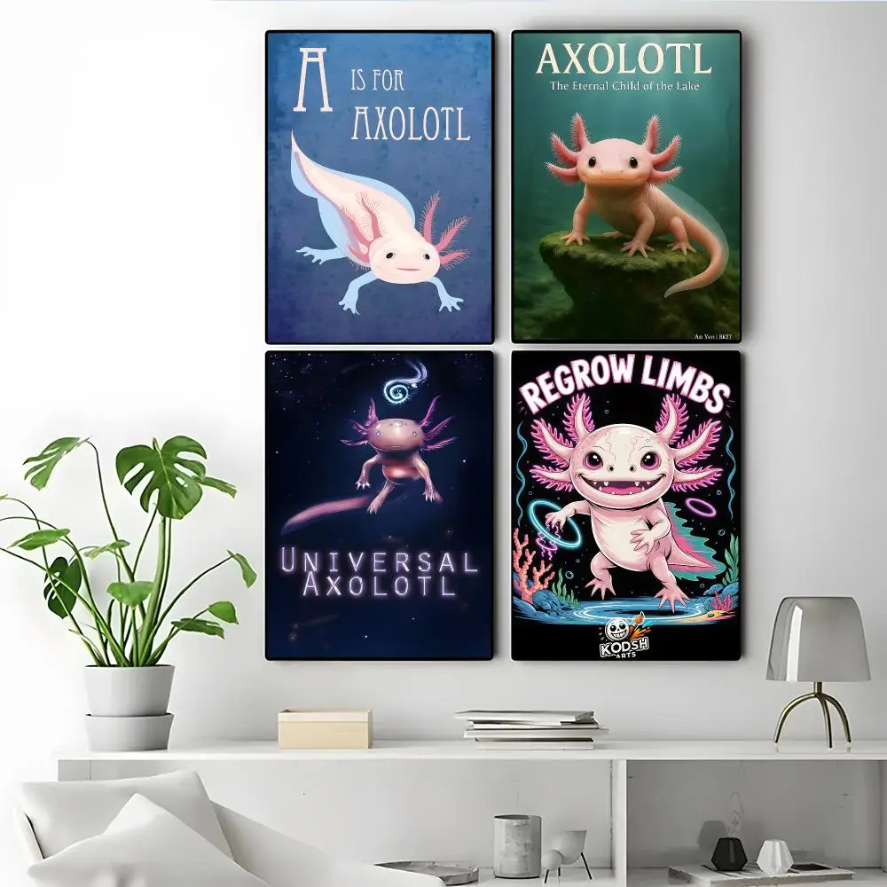 Animal Axolotl Poster Modern Elegant Wall Stickers, Home Decor Poster, Wall Art for Living Room & Dorm