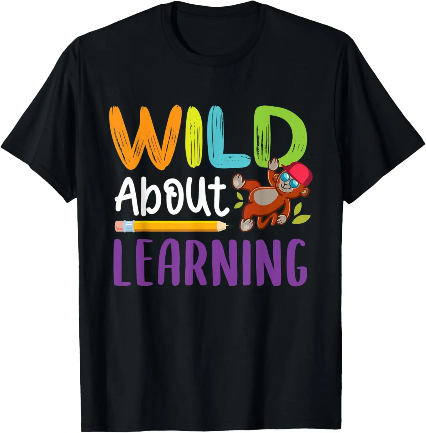 Wild over het leren terug naar school aap T-shirt