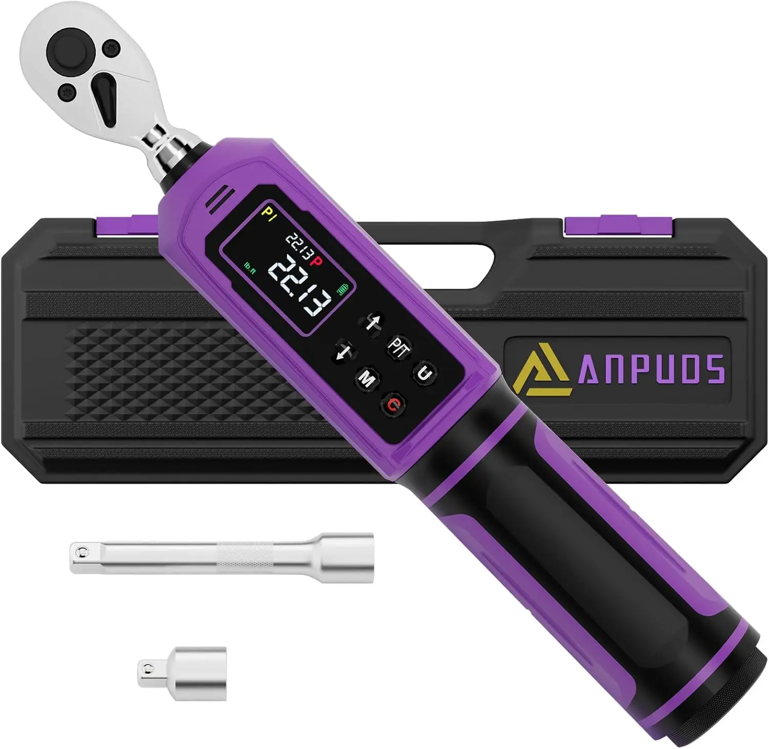 

1/4 Drive Digital Torque Wrench with ±1% Accuracy, Vibration Alert, LED Display for Bike Motorcycle Car