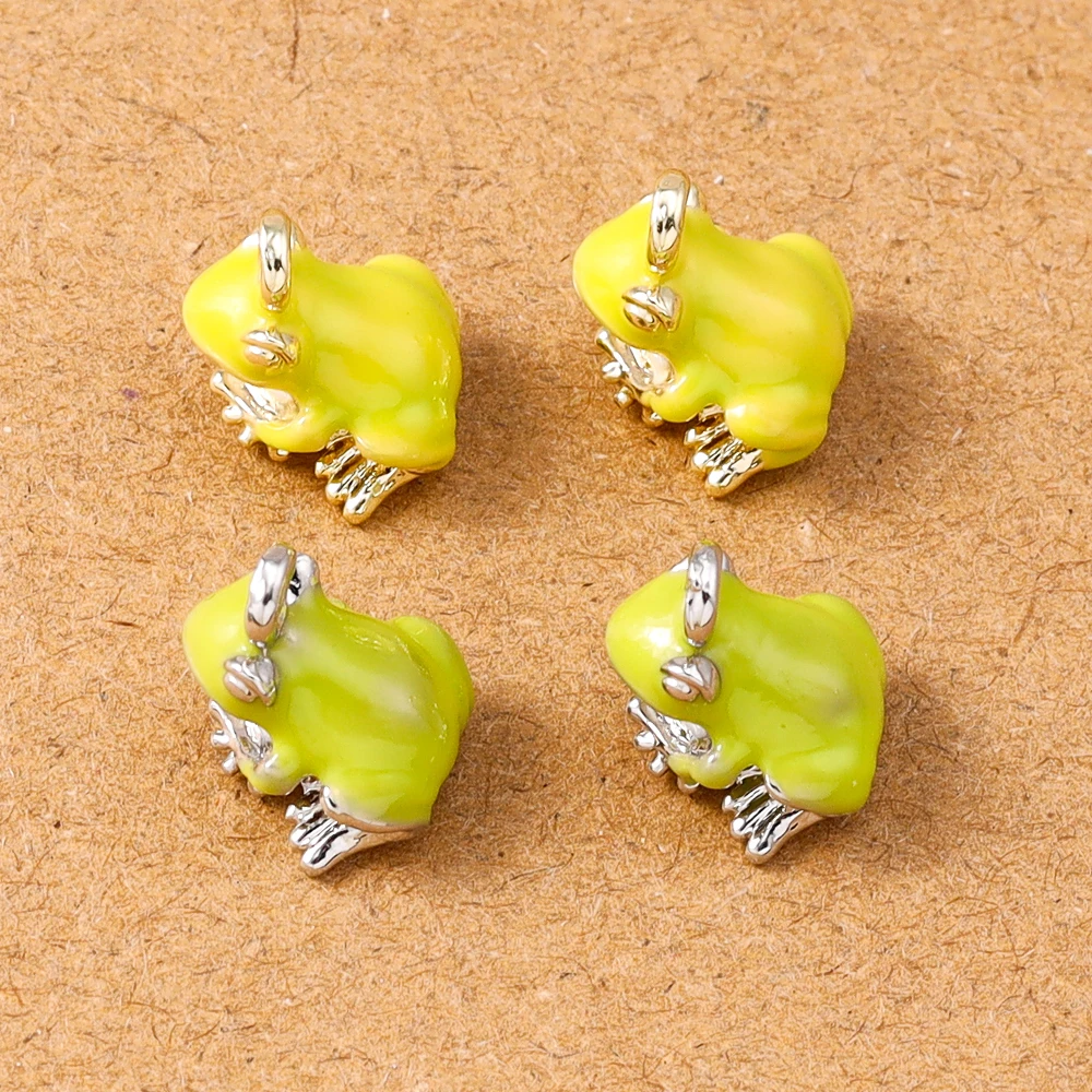 5 Stück niedliche Frosch-Anhänger aus Emaille-Legierung für Halsketten, Ohrringe, Armbänder, DIY-Schmuckherstellung, Zubehör